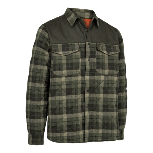 Deerhunter Elbert Padded Shirt Jacket Green Check bélelt flanel ingdzseki elülről