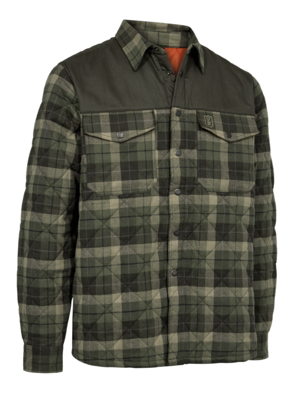 Deerhunter Elbert Padded Shirt Jacket Green Check bélelt flanel ingdzseki elülről