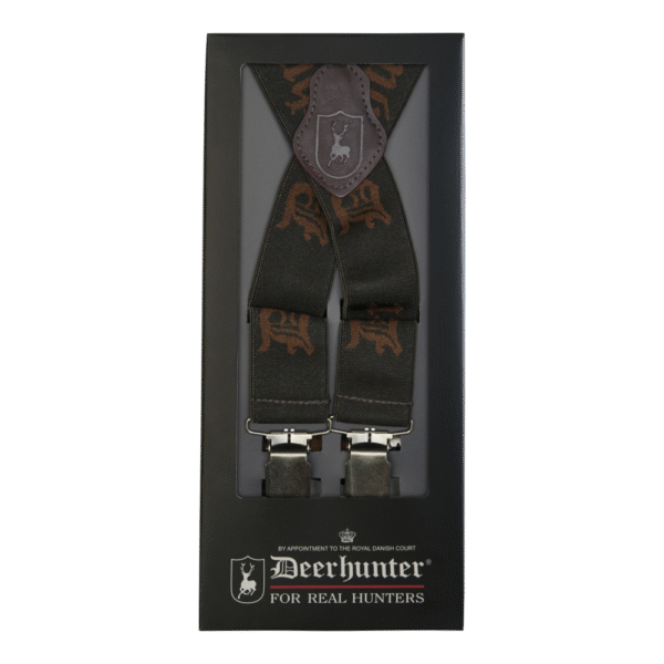 Deerhunter Logo Braces with Clips Art Green logós csatos nadrágtartó
