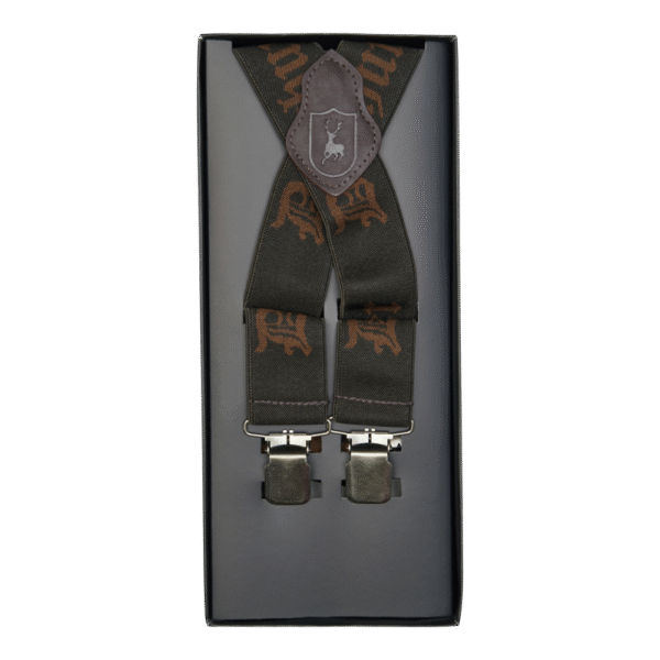 Deerhunter Logo Braces with Clips Art Green logós csatos nadrágtartó