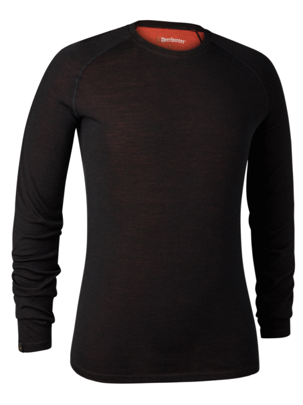 Deerhunter Quinn Merino Underhirt Black Oak Merino Underwear Top Front Deerhunter Quinn Merino Undershirt Black Oak merinó aláöltözet felsőrész elülről