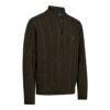 Deerhunter Randall ½-Zip Knit Art Green félcipzáras kötött pulóver elülről
