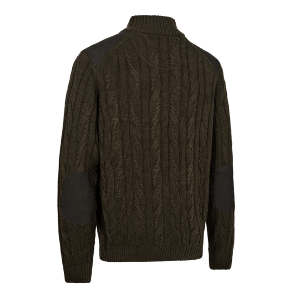 Deerhunter Randall ½-Zip Knit Art Green félcipzáras kötött pulóver hátulról