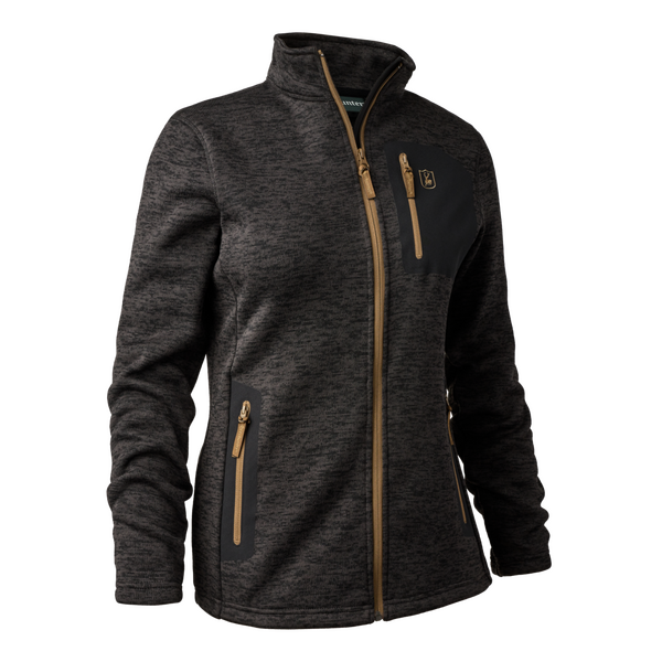 Deerhunter Sarek Knitted - Dark Grey Melange női pulóver elülről