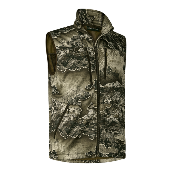 Deerhunter Excape Softshellová vesta Realtree Excape pánska vesta vpredu Deerhunter Excape Softshell Waistcoat Realtree Excape férfi mellény elülről